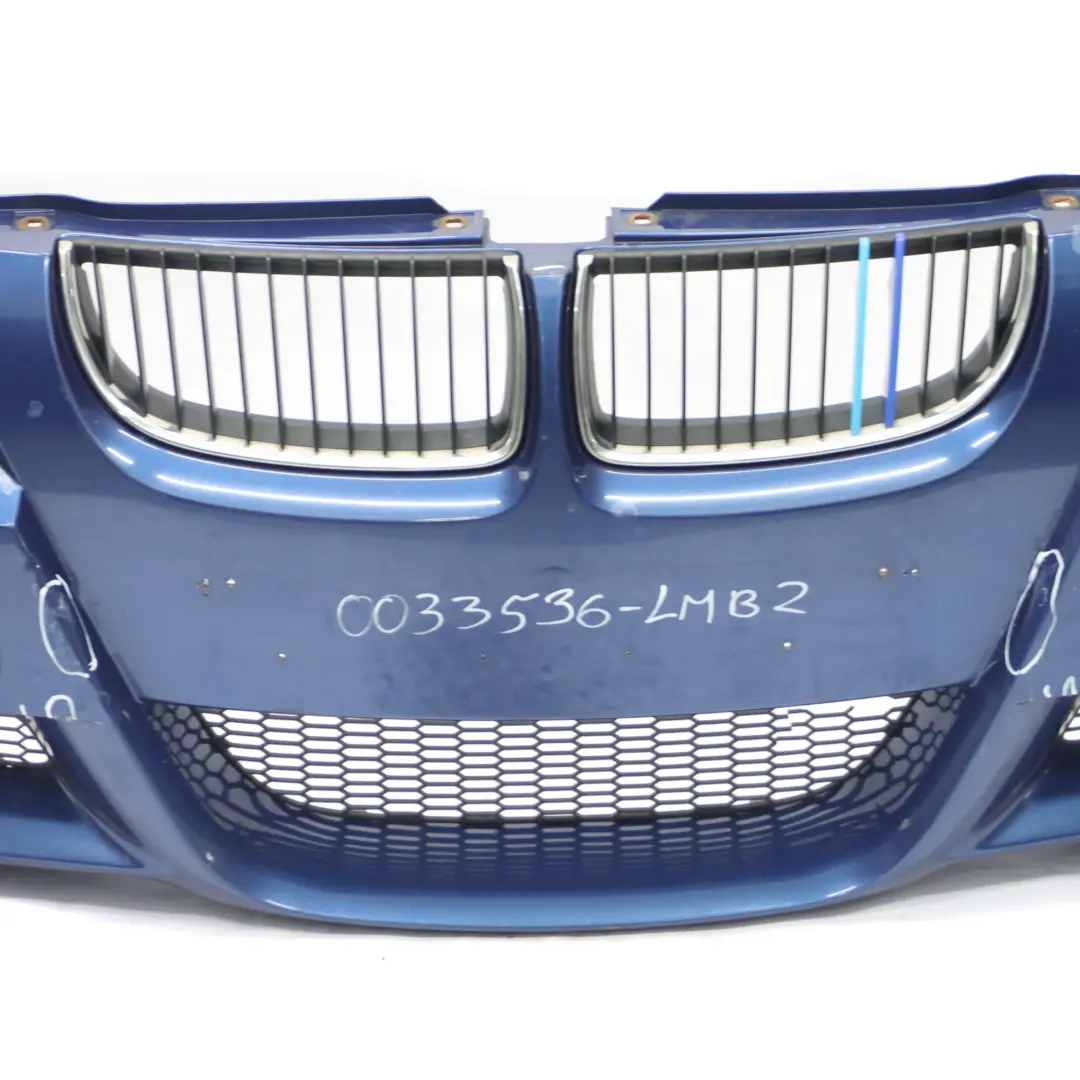 Front Bumper M Sport Complete Trim Panel Le Mans Blue Metallic - 381 to BMW E90 E91 with Part number 0033536 BMW E90 E91 Front Bumper M Sport Complete Trim Panel Le Mans Blue Metallic - 381 - SKU 0033536-LMB2 - Part number 0033536