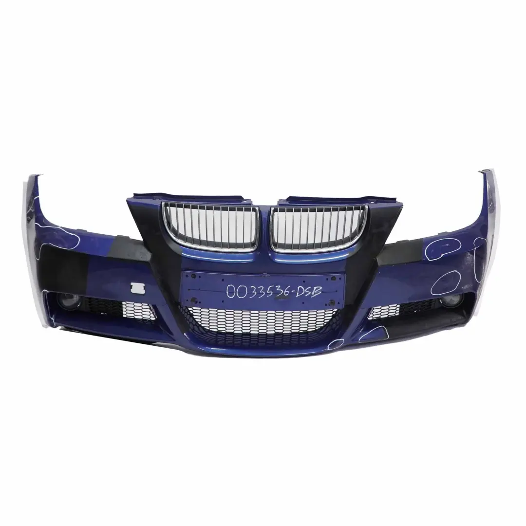 Front Bumper M Sport Complete Trim Panel Montegoblau Blue - A51 to BMW E90 E91 with Part number 0033536 BMW E90 E91 Front Bumper M Sport Complete Trim Panel Montegoblau Blue - A51 - SKU 0033536-MTB - Part number 0033536