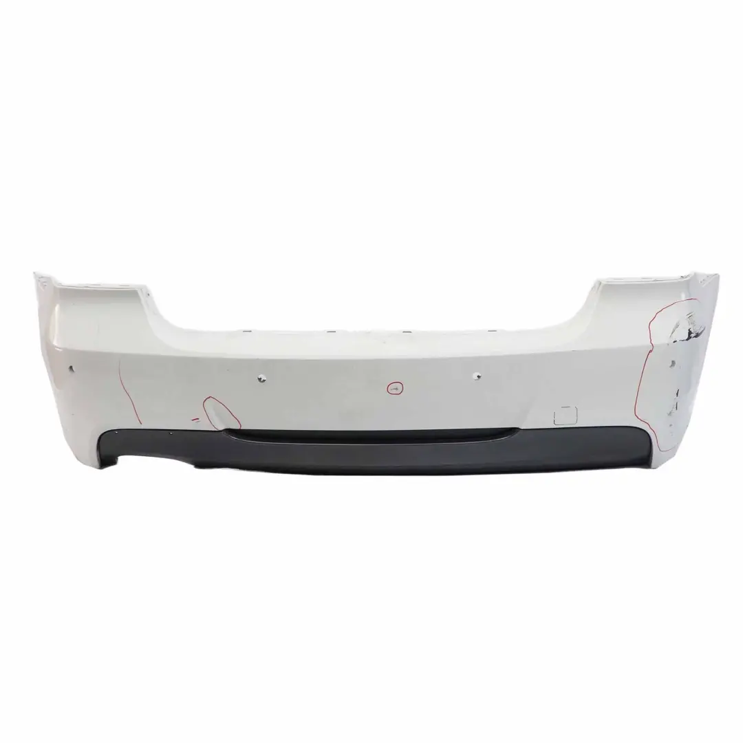 Bumper BMW E90 M Sport Trim Panel PDC Alpinweiss 3 Alpine White - 300 to Rear with Part number 0033541 Rear Bumper BMW E90 M Sport Trim Panel PDC Alpinweiss 3 Alpine White - 300 - SKU 0033541-AW1 - Part number 0033541