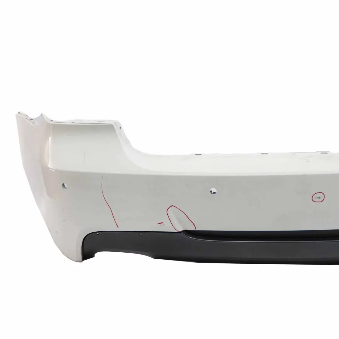 Bumper BMW E90 M Sport Trim Panel PDC Alpinweiss 3 Alpine White - 300 to Rear with Part number 0033541 Rear Bumper BMW E90 M Sport Trim Panel PDC Alpinweiss 3 Alpine White - 300 - SKU 0033541-AW1 - Part number 0033541