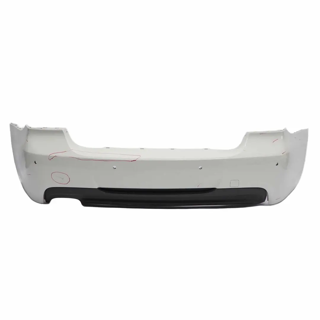 Bumper BMW E90 LCI M Sport Trim Panel PDC Alpinweiss 3 Alpine White - 300 to Rear with Part number 0033541 Rear Bumper BMW E90 LCI M Sport Trim Panel PDC Alpinweiss 3 Alpine White - 300 - SKU 0033541-AW - Part number 0033541