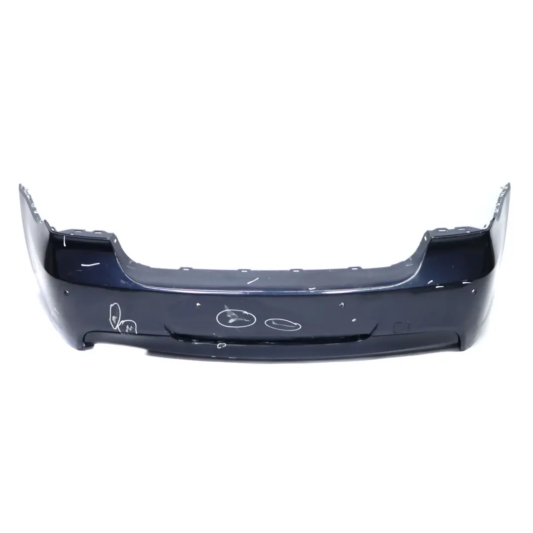 Bumper M Sport PDC Monacoblau Monaco Blue Metallic - A35 to BMW E90 Rear with Part number 0033541 BMW E90 Rear Bumper M Sport PDC Monacoblau Monaco Blue Metallic - A35 - SKU 0033541-MB - Part number 0033541
