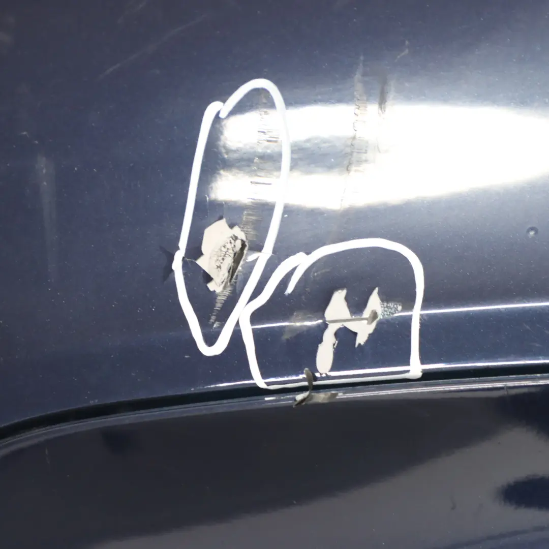 Bumper M Sport PDC Monacoblau Monaco Blue Metallic - A35 to BMW E90 Rear with Part number 0033541 BMW E90 Rear Bumper M Sport PDC Monacoblau Monaco Blue Metallic - A35 - SKU 0033541-MB - Part number 0033541