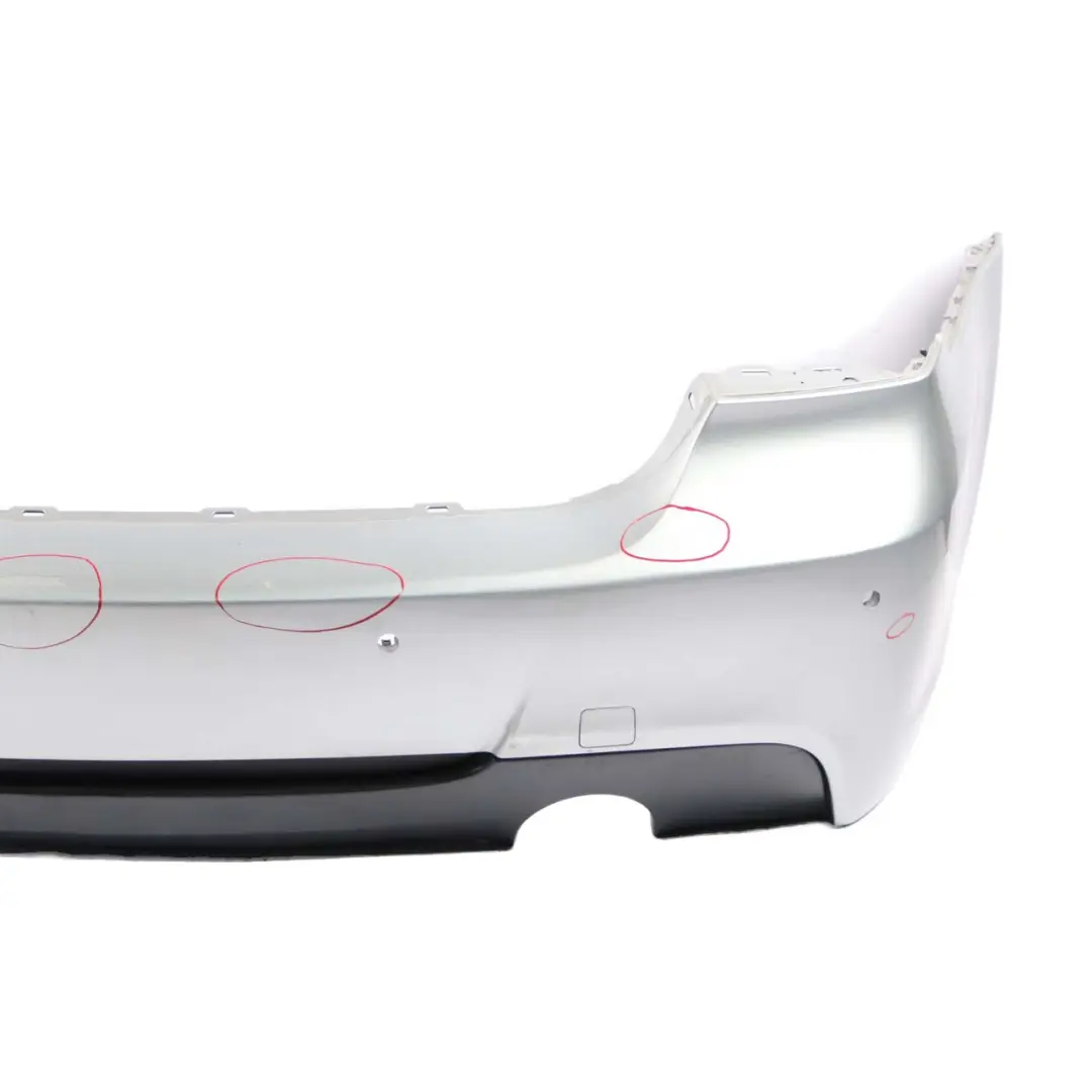 BMW 3 E90 335i 335d M Sport Rear Bumper PDC Titansilber Titan Silver Silber 354 - SKU 0033541-TS1 - Part number 0033541