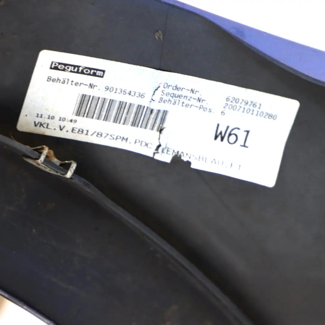 Front Bumper BMW E81 E87 M Sport Trim Panel PDC Le Mans Blue Metallic - 381 to with Part number 0033551 Front Bumper BMW E81 E87 M Sport Trim Panel PDC Le Mans Blue Metallic - 381 - SKU 0033551-LMB - Part number 0033551