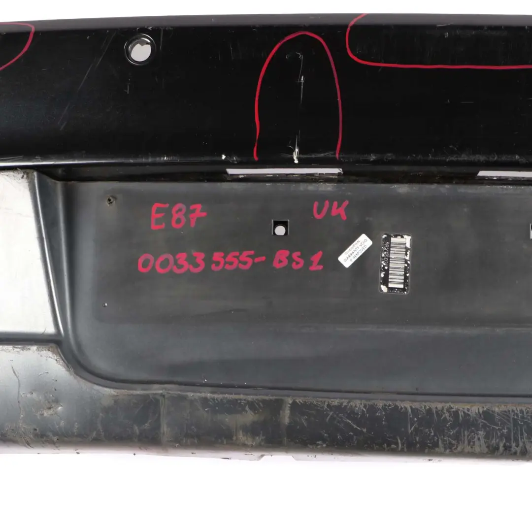 Bumper Trim Panel PDC Black Sapphire Metallic - 475 to BMW E87 M Sport Rear with Part number 0033555 BMW E87 M Sport Rear Bumper Trim Panel PDC Black Sapphire Metallic - 475 - SKU 0033555-BS1 - Part number 0033555