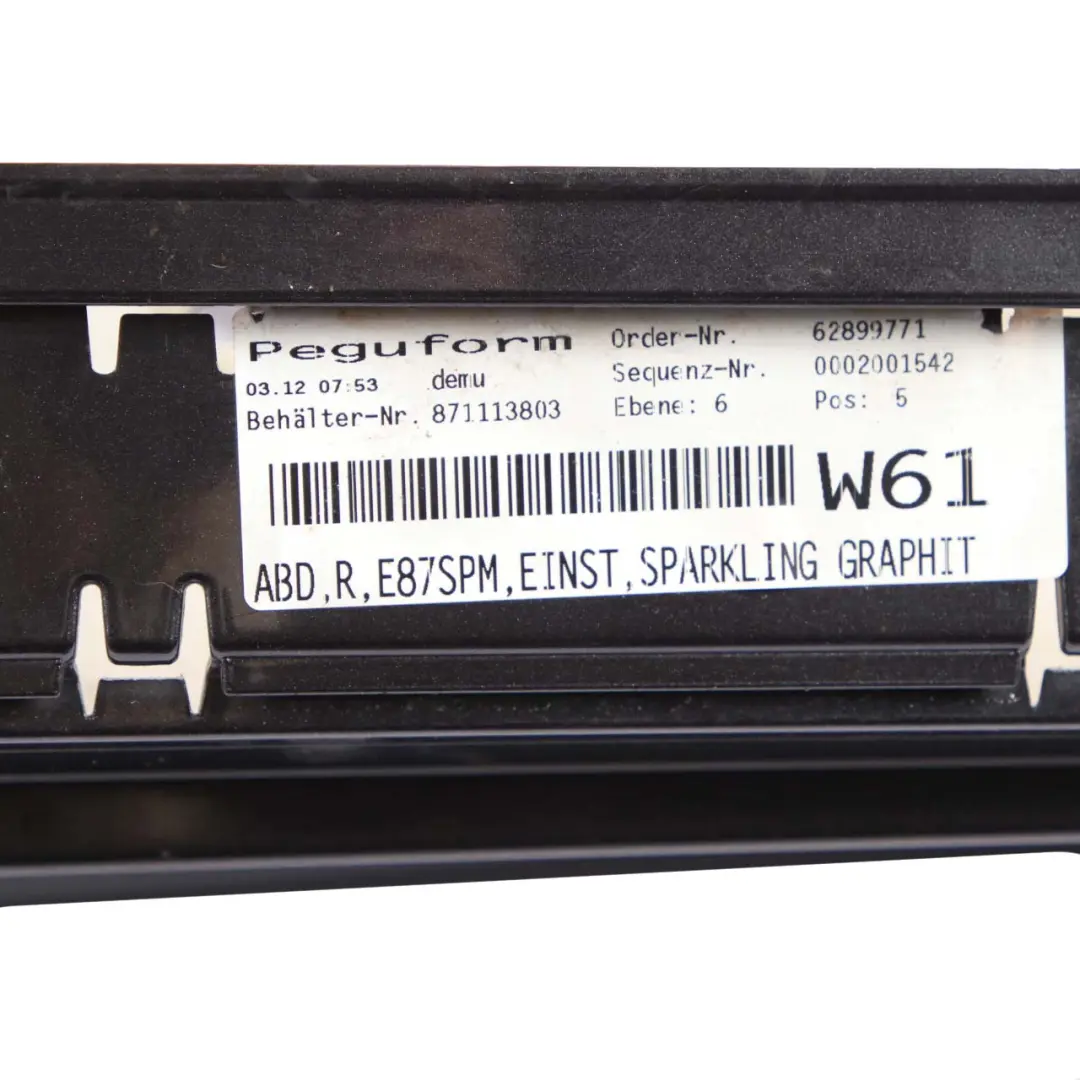 BMW 1 E87 LCI M Sport Sill Strip Side Skirt Right O/S Sparkling Graphite - A22 - SKU 0033556-SG3 - Part number 0033556