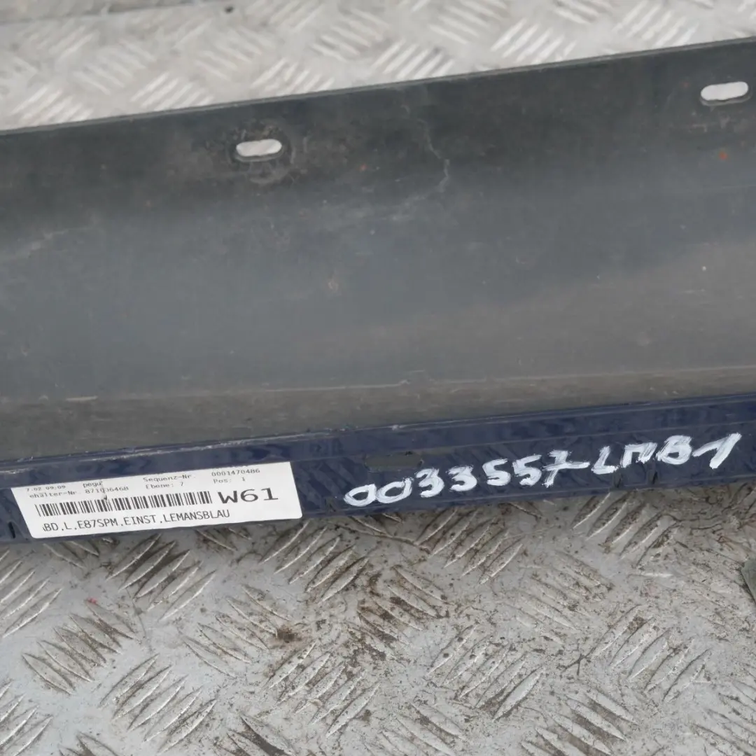 Nakładka listwa próg lewy M-Pakiet do BMW E87 o numerze 33557 BMW E87 Nakładka listwa próg lewy M-Pakiet - SKU 0033557-LMB1 - Numer Części 33557