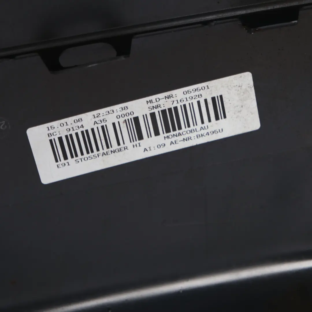 Bumper Trim Panel PDC Monacoblau Monaco Blue - A35 to BMW E91 Touring Rear with Part number 0033596 BMW E91 Touring Rear Bumper Trim Panel PDC Monacoblau Monaco Blue - A35 - SKU 0033596-MB - Part number 0033596