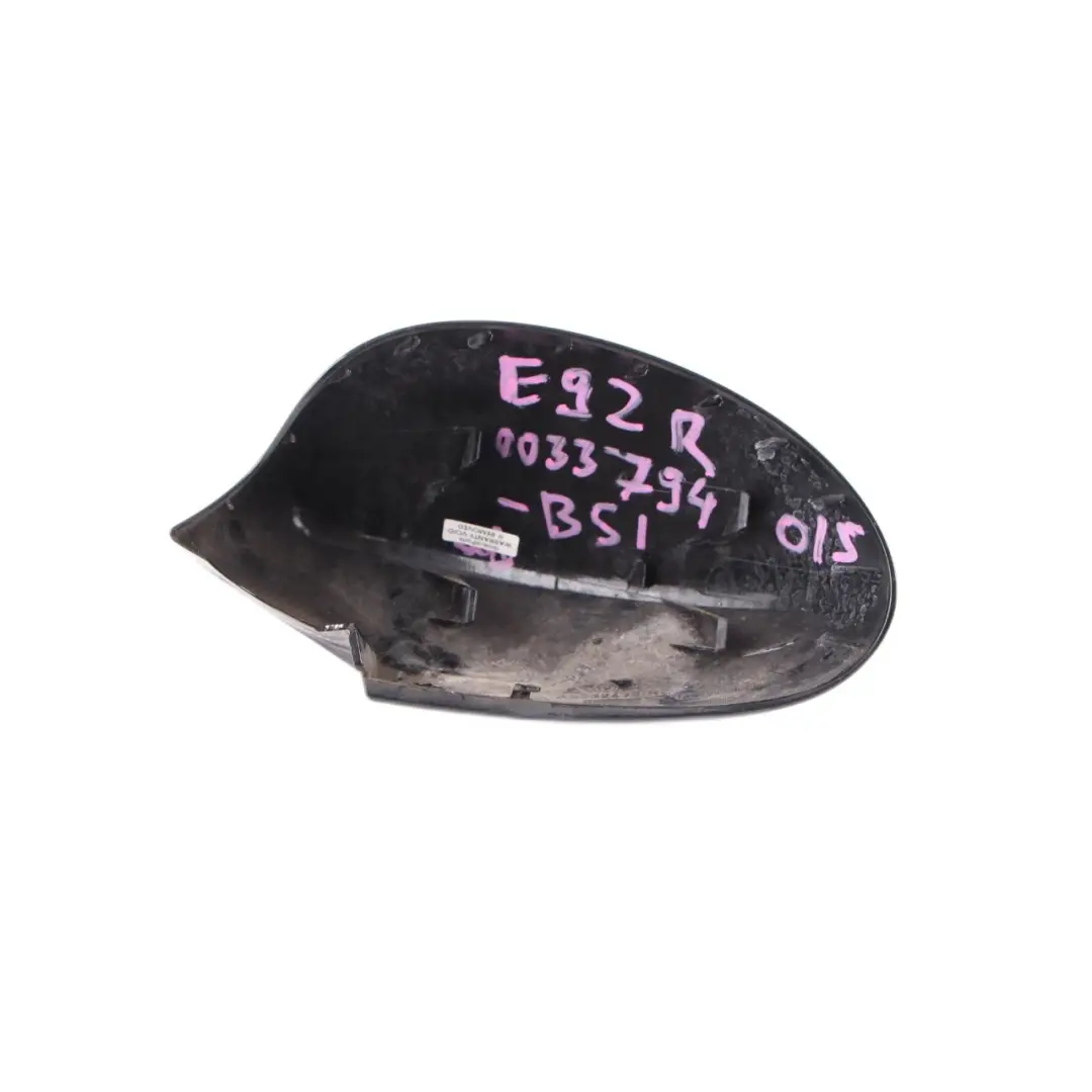 Wing Mirror Cover BMW E92 E93 Right Cap O/S Casing Black Sapphire Metallic 475 to with Part number 0033794 Wing Mirror Cover BMW E92 E93 Right Cap O/S Casing Black Sapphire Metallic 475 - SKU 0033794-BS1 - Part number 0033794
