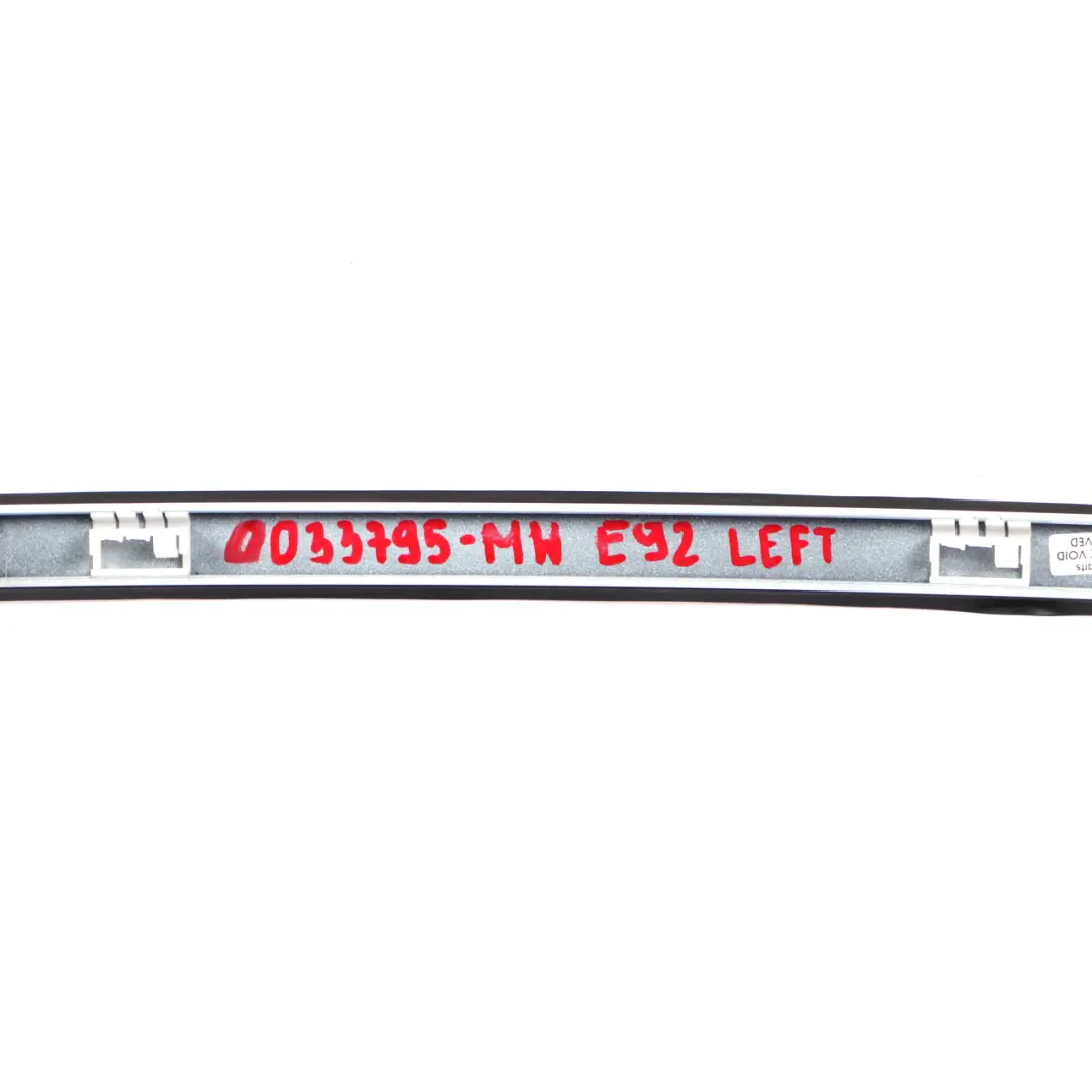 BMW 3 E92 Left Roof Moulding Railing Trim N/S Mineralweiss Mineral White - A96 - SKU 0033795-MW - Part number 0033795