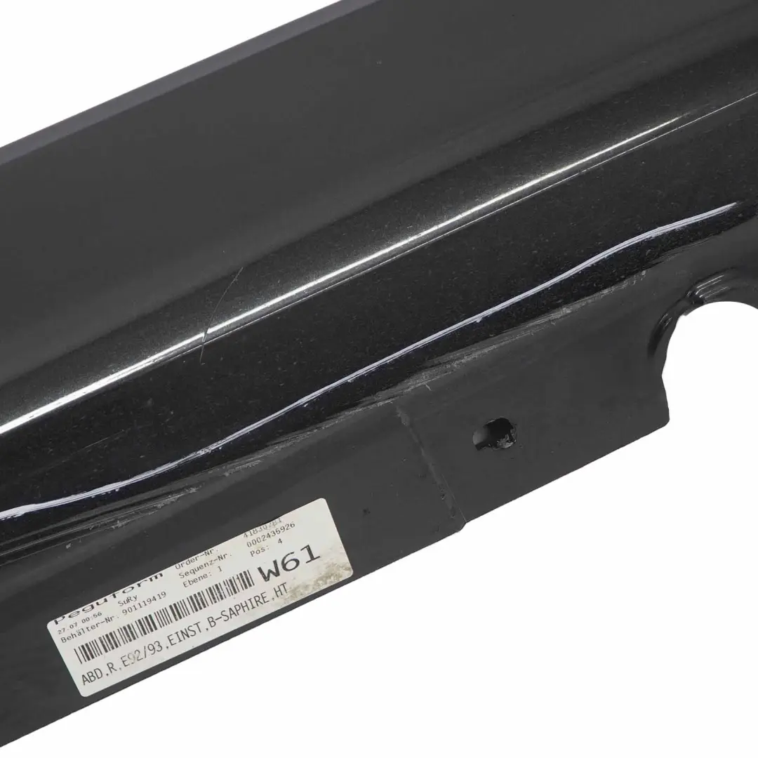 BMW E92 E93 Sill Strip Side Skirt Right O/S Black Sapphire Metallic - 475 - SKU 0034058-BS3 - Part number 0034058