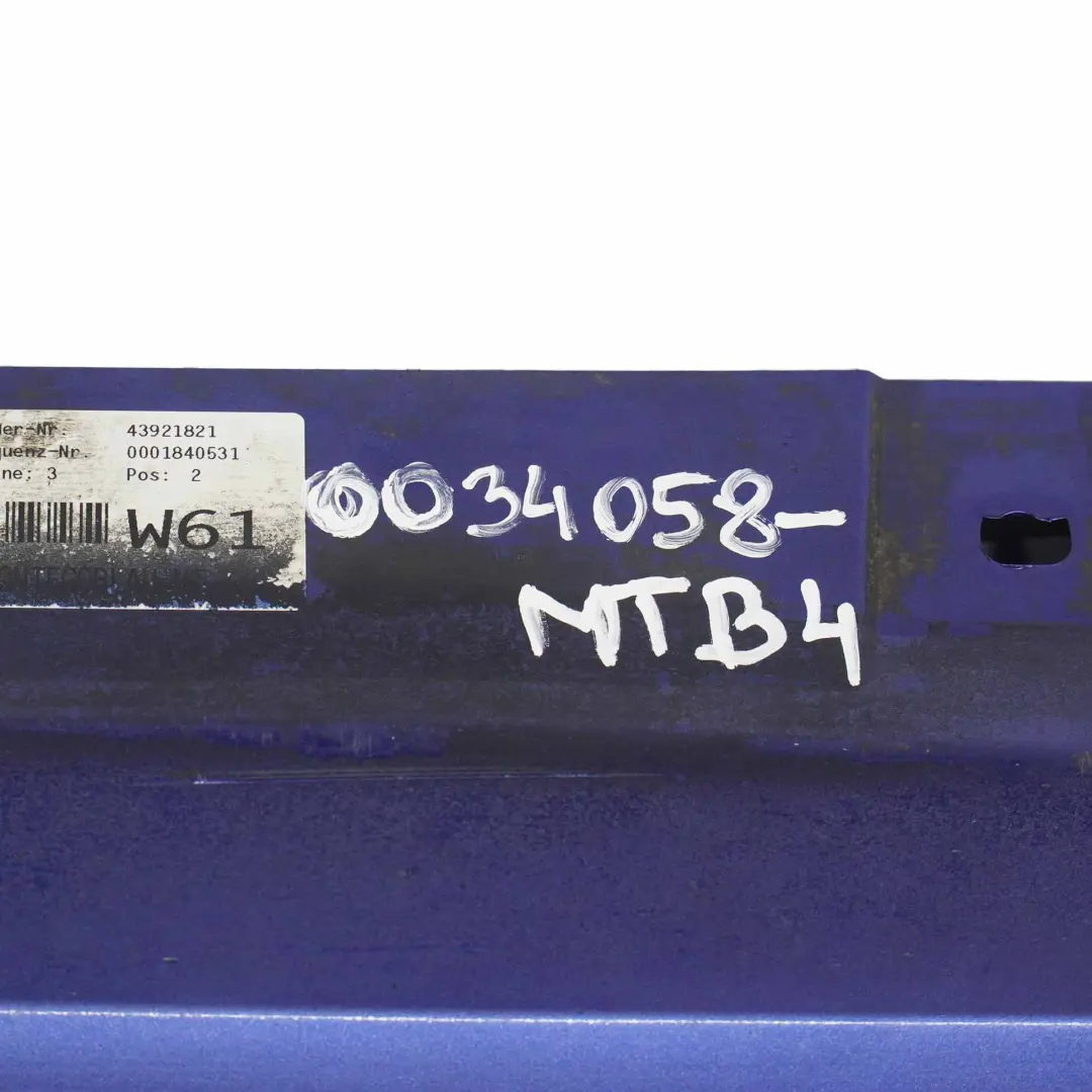 BMW E92 E93 Faldon lateral derecho Montegoblau Azul Metalizado - A51 - SKU 0034058-MTB4 - Número de pieza 0034058