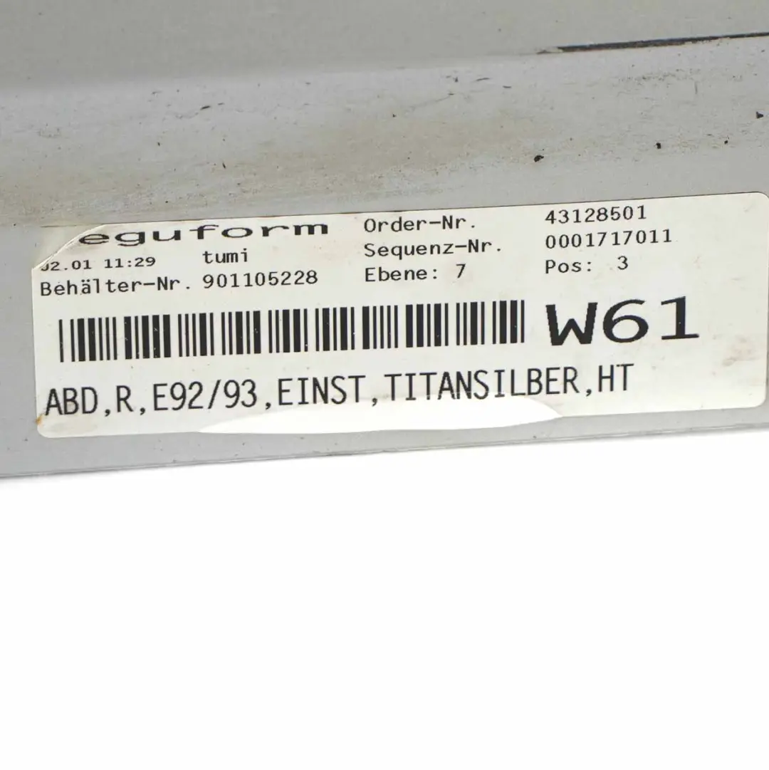 Side Skirt BMW E92 E93 Sill Strip Panel Right O/S Titansilber Titan Silver - 354 to with Part number 0034058 Side Skirt BMW E92 E93 Sill Strip Panel Right O/S Titansilber Titan Silver - 354 - SKU 0034058-TS5 - Part number 0034058