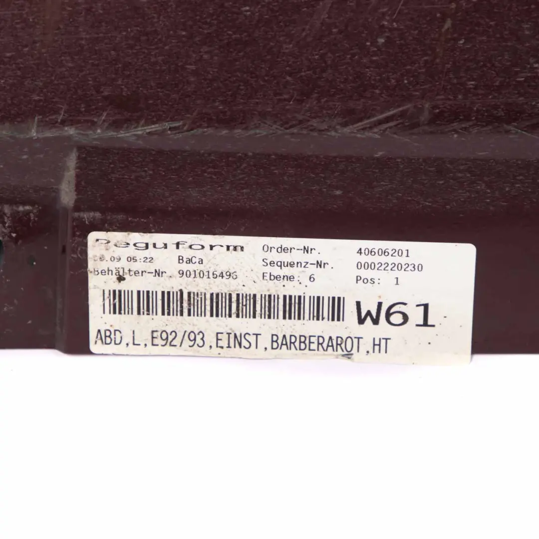  Side Skirt BMW E92 E93 Sill Strip Panel Left N/S Barberarot Barbera Red - A39 - SKU 0034059-BAR - Part number 0034059