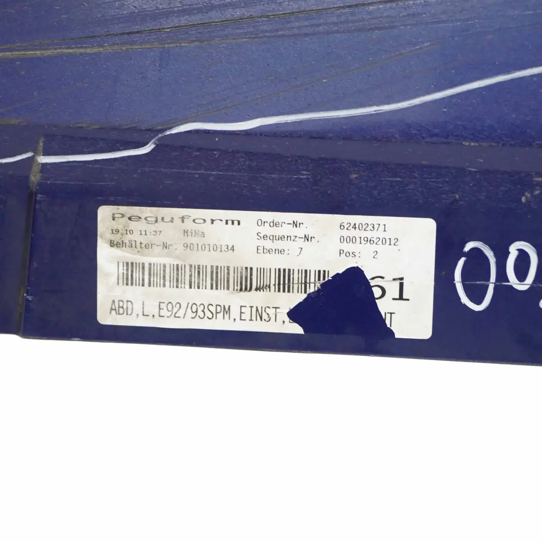 BMW E92 E93 Sill Strip Faldón Lateral Izquierdo Le Mans Blau Azul - 381 - SKU 0034059-LMB1 - Número de pieza 0034059