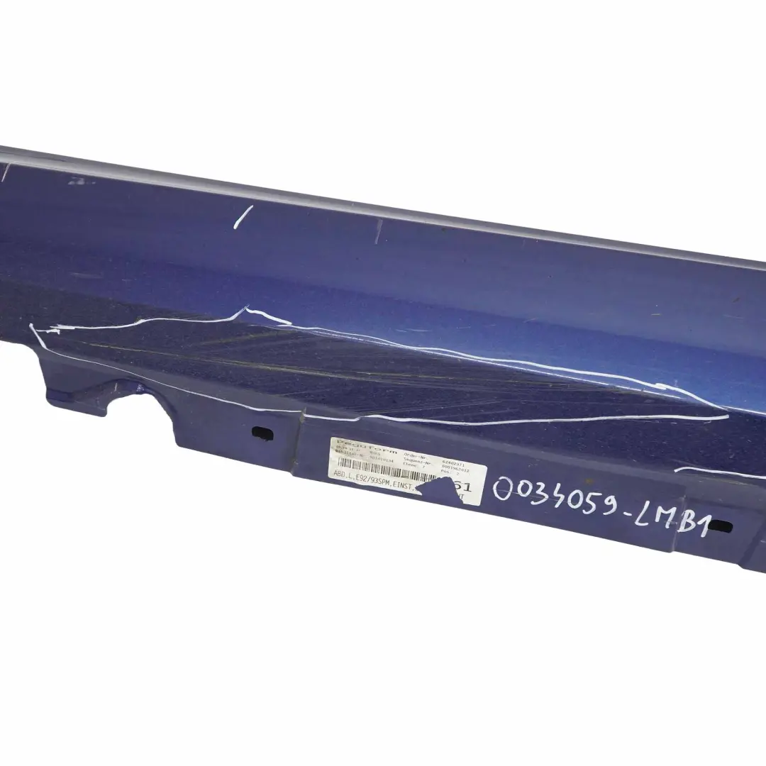 BMW E92 E93 Striscia davanzale Gonna laterale sinistra Le Mans Blau Blue - 381 - SKU 0034059-LMB1 - Numero di parte 0034059