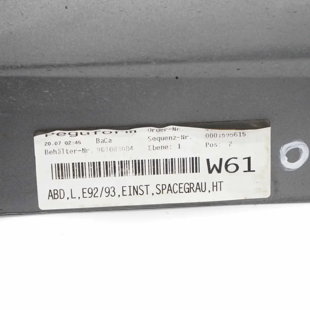Sill Strip Side Skirt Left N/S Spacegrau Space Grey Metallic - A52 to BMW E92 E93 with Part number 0034059 BMW E92 E93 Sill Strip Side Skirt Left N/S Spacegrau Space Grey Metallic - A52 - SKU 0034059-SCG4 - Part number 0034059