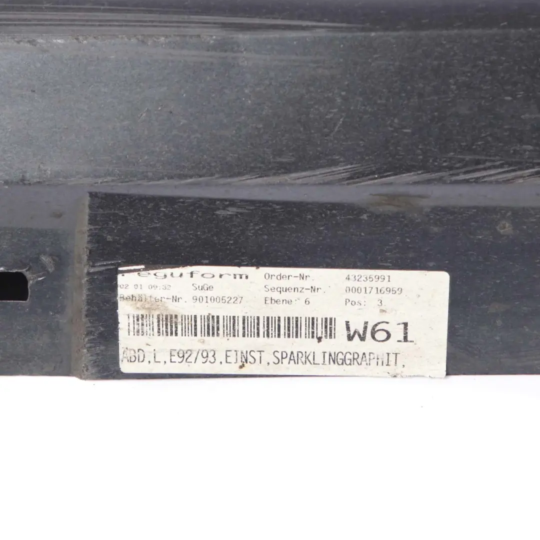  @BMW 3 E92 E93 Sill Strip Side Skirt Left N/S Sparkling Graphite Metallic - A22 - SKU 0034059-SG1 - Part number 0034059