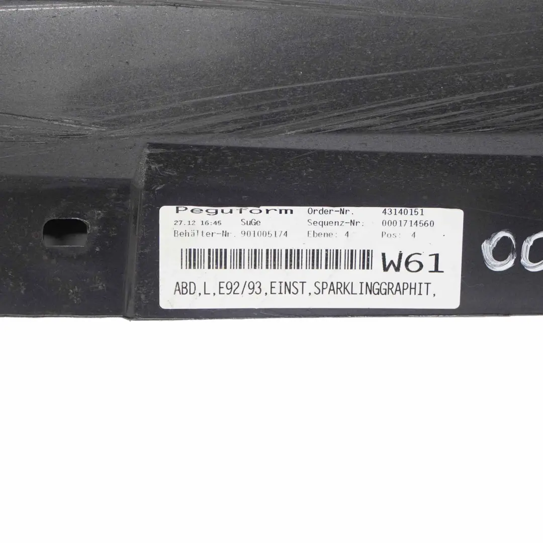 Listello Portiera Apertura Gonna SX Sparkling Graphite - A22 per BMW E92 E93 con numero di parte 0034059 BMW E92 E93 Listello Portiera Apertura Gonna SX Sparkling Graphite - A22 - SKU 0034059-SG3 - Numero di parte 0034059