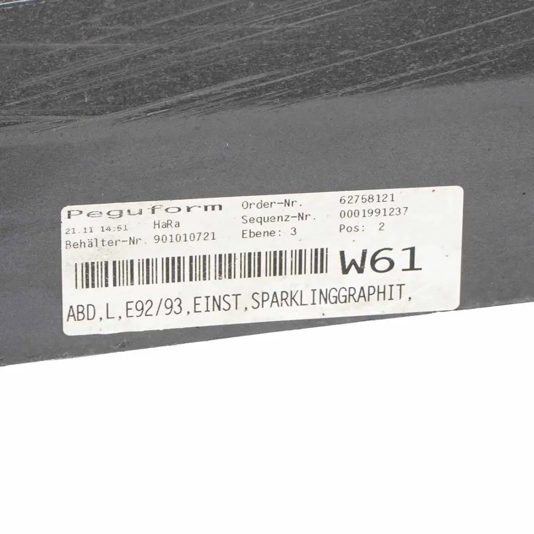 Bas de Porte Couverture Seuil A Gauche Sparkling Graphite - A22 pour BMW E92 E93 à propos du numéro de pièce 0034059 BMW E92 E93 Bas de Porte Couverture Seuil A Gauche Sparkling Graphite - A22 - SKU 0034059-SG4 - Numéro de pièce 0034059