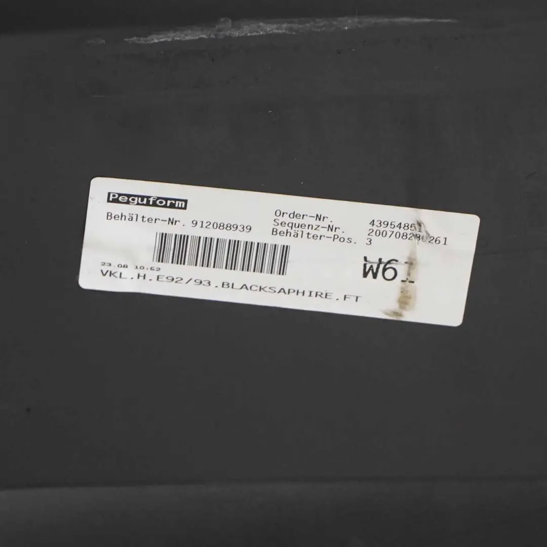 BMW E92 E93 Zderzak Tylny PDC Black Sapphire - 475 - SKU 0034474-BS11 - Numer Części 0034474