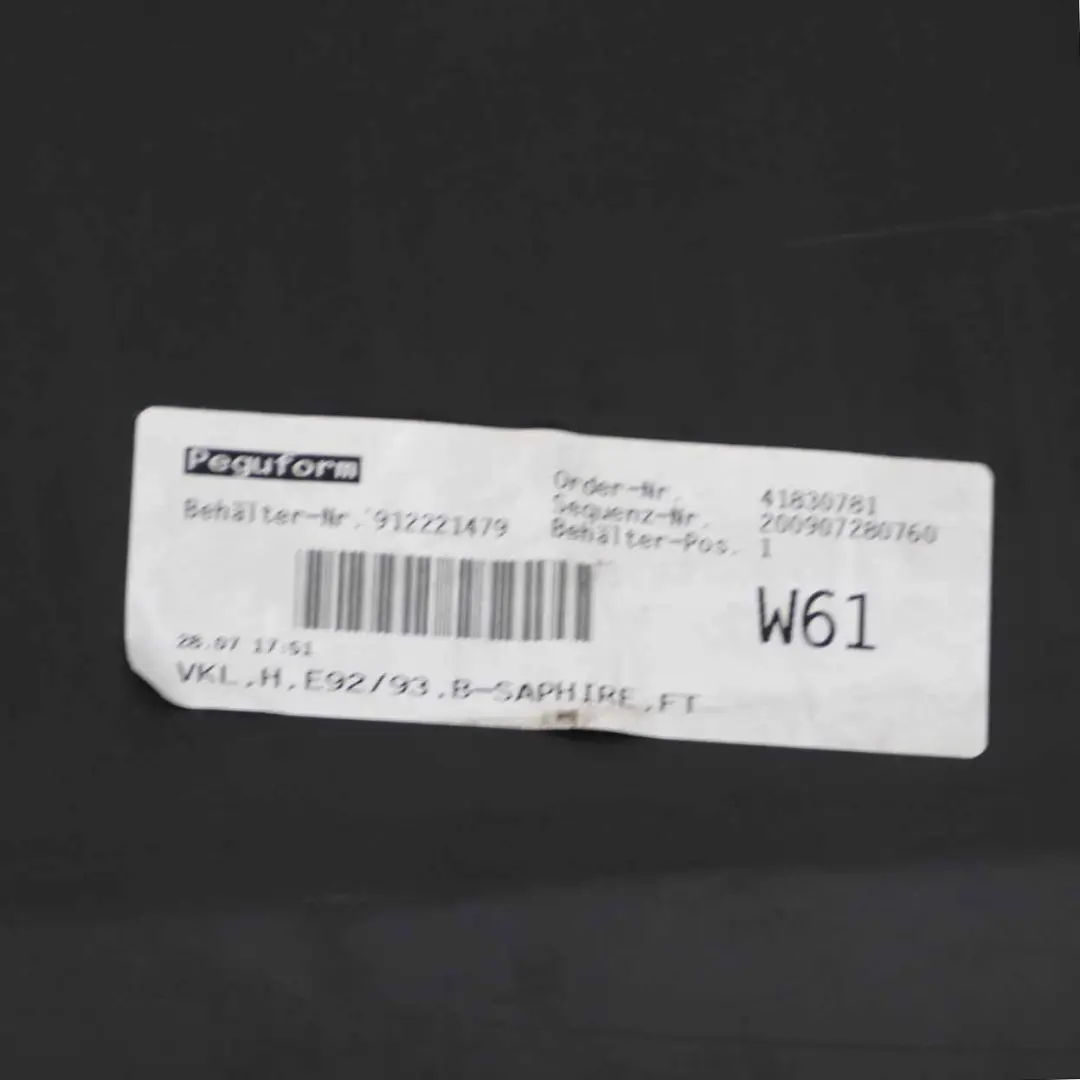  Bumper Rear BMW E92 E93 Trim Panel PDC Black Sapphire Metallic - 475 - SKU 0034474-BS12 - Part number 0034474