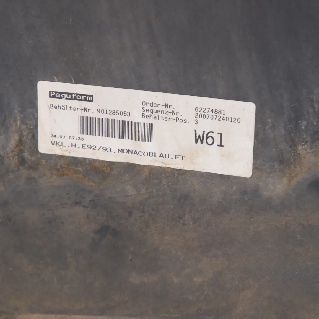 BMW E92 E93 Rear Bumper Panel PDC Monacoblau Monaco Blue Metallic - A35 - SKU 0034474-MB1 - Part number 0034474