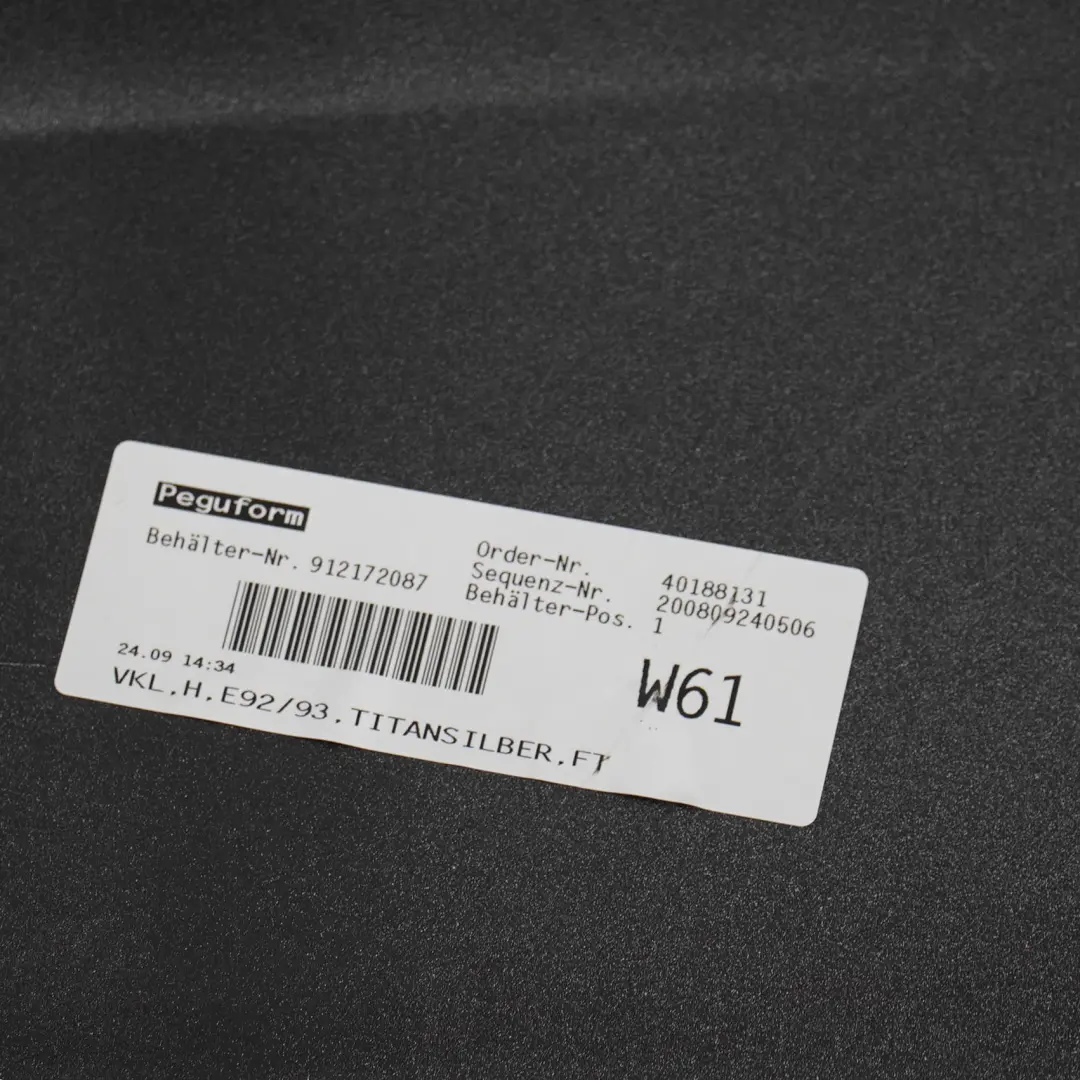 BMW E92 E93 Rear Bumper Panel PDC Titansilber Titan Silver Metallic - 354 - SKU 0034474-TS8 - Part number 0034474
