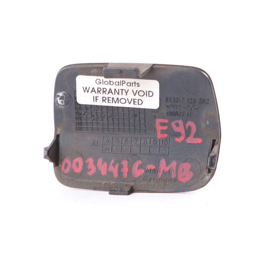 BMW E92 E93 Parachoques trasero Flap Ojo remolque Monacoblau Mónaco Azul 7128262 - SKU 0034476-MB - Número de pieza 0034476