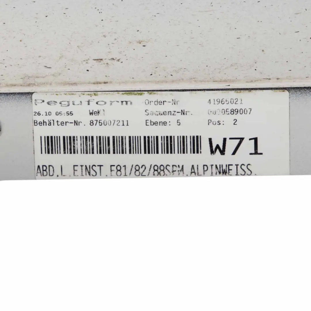  Side Skirt BMW E81 E82 E88 M Sport Sill Strip Left N/S Alpinweiss White - 300 - SKU 0034731-AW3 - Part number 0034731