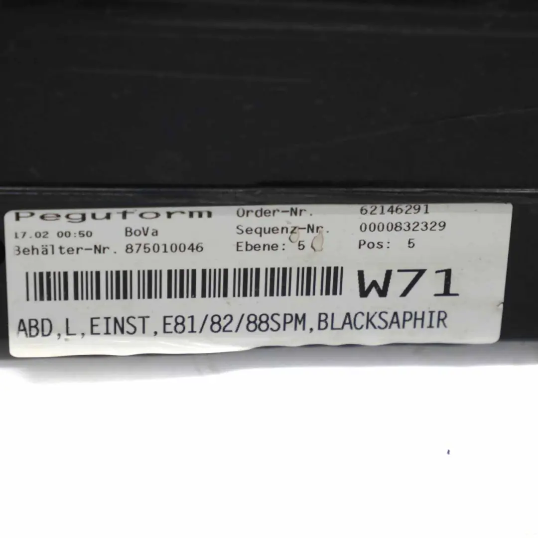 BMW E81 Faldon lateral M Sport Panel umbral Izquierdo Negro Zafiro 475 - SKU 0034731-BS3 - Número de pieza 0034731