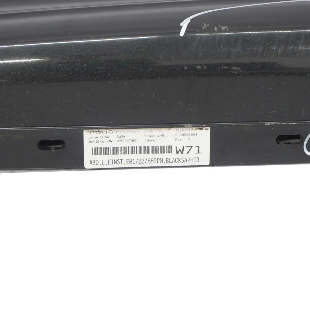 Próg Listwa Lewa M-Pakiet Black Sapphire do BMW E81 o numerze 0034731 BMW E81 Próg Listwa Lewa M-Pakiet Black Sapphire - SKU 0034731-BS - Numer Części 0034731