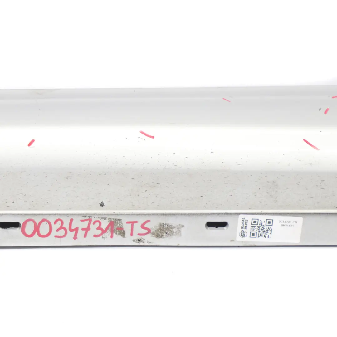 BMW E81 E82 E88 M Sport Bas de Porte Fa?ade Gauche Argent Titane Argent 354 - SKU 0034731-TS - Numéro de pièce 0034731