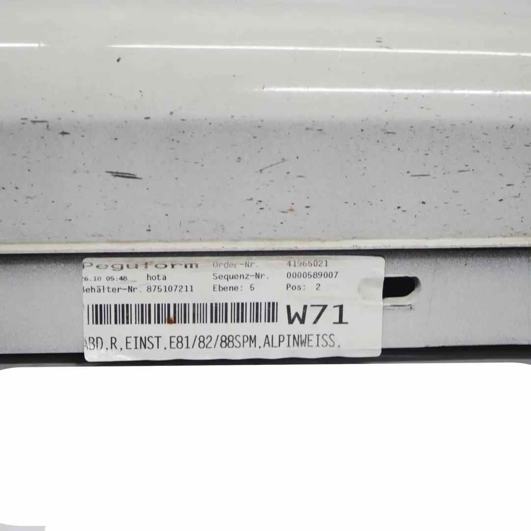 BMW 1 E81 E82 E88 1 M Sport Bas de Porte Seu Droite Blanc des Alpes Blanc - SKU 0034732-AW1 - Numéro de pièce 0034732