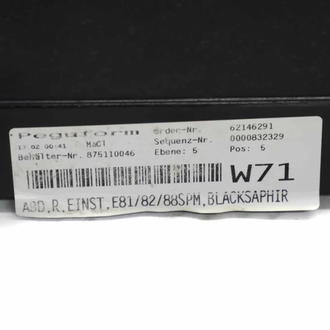  Side Skirt BMW E81 M Sport Sill Strip Right O/S E82 E88 Black Sapphire - 475 - SKU 0034732-BS4 - Part number 0034732