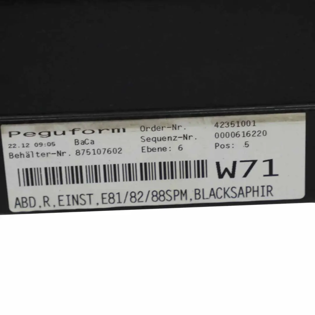 Side Skirt BMW E81 M Sport Sill Strip Right O/S E82 E88 Black Sapphire - 475 to with Part number 0034732 Side Skirt BMW E81 M Sport Sill Strip Right O/S E82 E88 Black Sapphire - 475 - SKU 0034732-BS5 - Part number 0034732