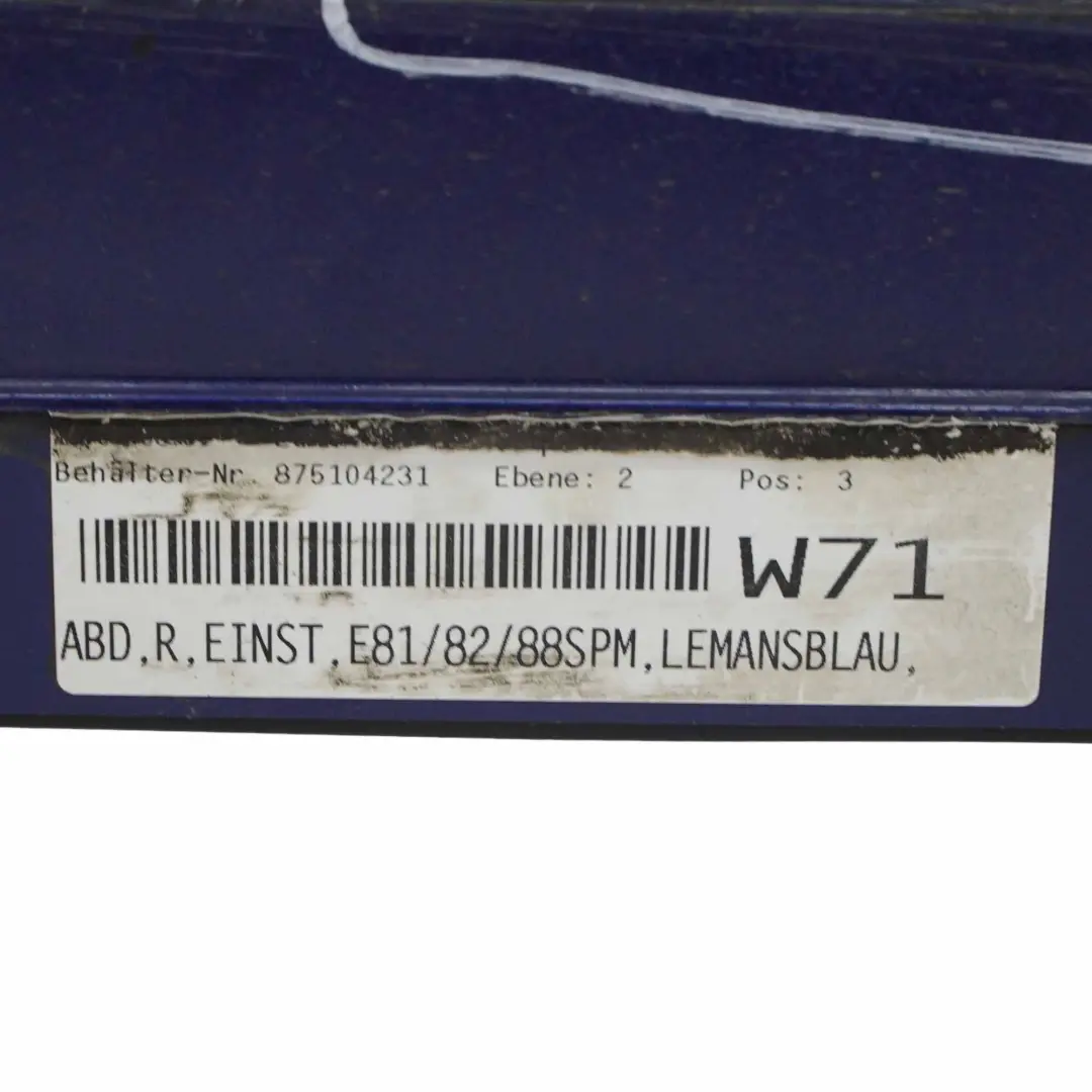 BMW 1 E81 E82 E88 6 M Sport Sill Strip Skirt Right O/S Le Mans Blau - 381 - SKU 0034732-LMB6 - Part number 0034732