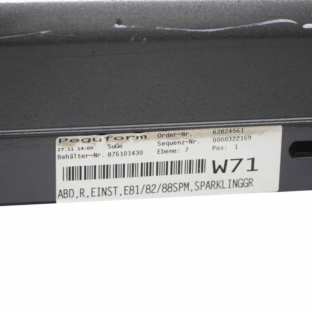  Faldón Lateral BMW E81 E82 E88 M Sport Skirt Derecho Sparkling Graphite - A22 - SKU 0034732-SG2 - Número de pieza 0034732