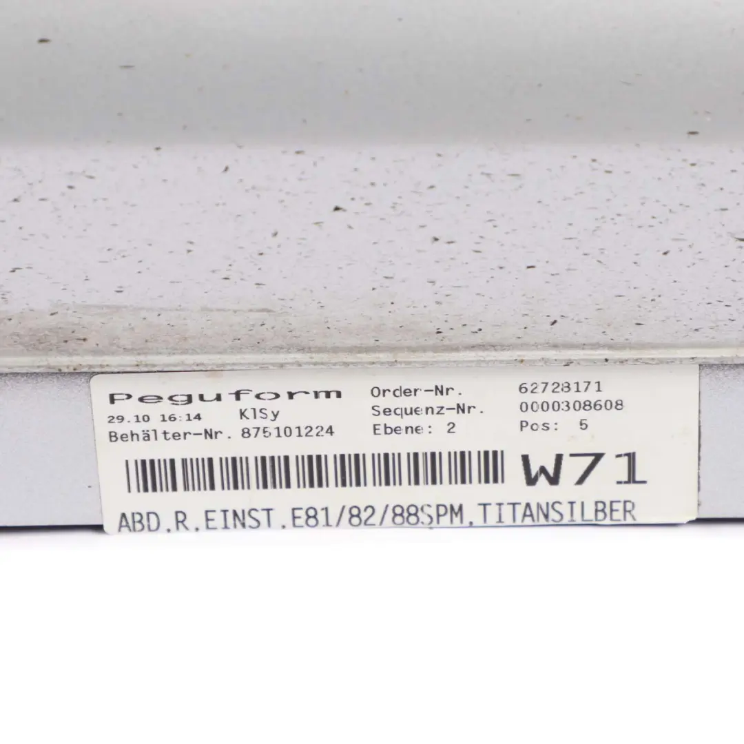 Sill Strip Skirt Right O/S Titansilber Silver - 354 to BMW 1 E81 E82 E88 M Sport with Part number 0034732 BMW 1 E81 E82 E88 M Sport Sill Strip Skirt Right O/S Titansilber Silver - 354 - SKU 0034732-TS3 - Part number 0034732