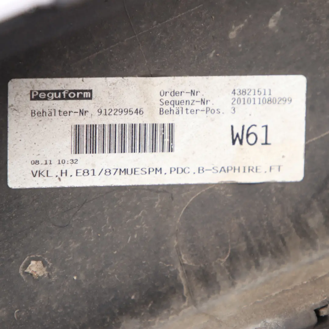 BMW 1 E81 E87 LCI 1 M Sport Stossfänger Hinten Black Sapphire Schwarz - 475 - SKU 0034802-BS1 - Teilenummer 0034802