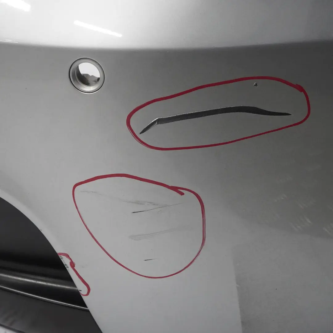 Bumper BMW E81 E87 LCI M Sport Trim Panel PDC Titan Silver Metallic - 354 to Rear with Part number 0034802 Rear Bumper BMW E81 E87 LCI M Sport Trim Panel PDC Titan Silver Metallic - 354 - SKU 0034802-TS4 - Part number 0034802