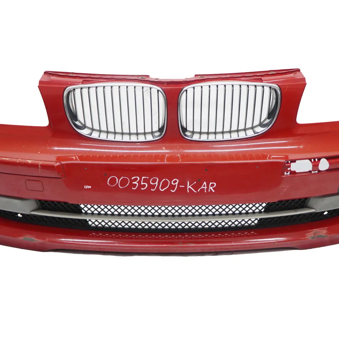 BMW 1 E81 E87 LCI Complete Front Bumper Trim Karmesinrot Crimson Red - A61 - SKU 0035909-KAR - Part number 0035909
