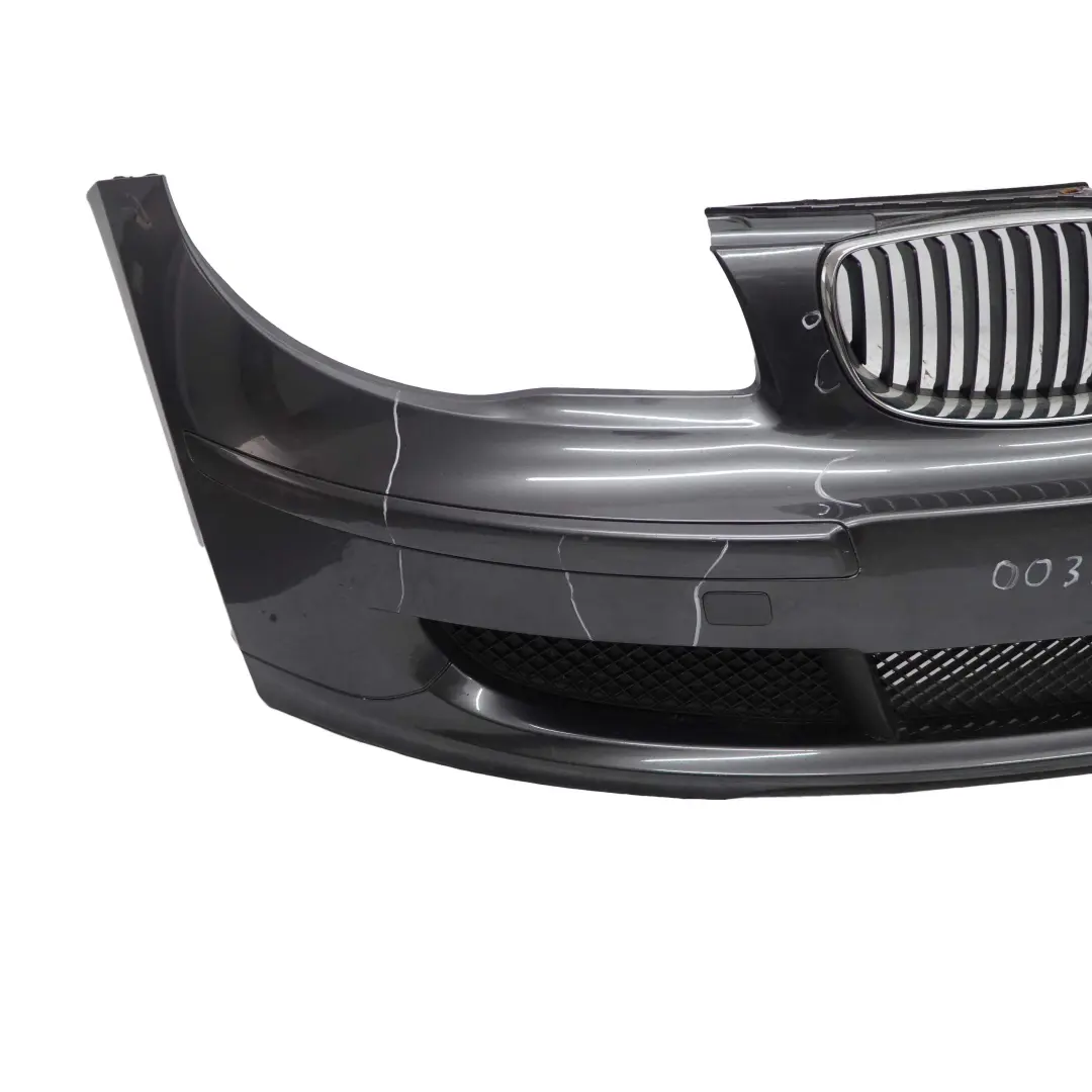 BMW 1 E81 E87 LCI Complete Front Bumper Trim Panel Sparkling Graphite - A22 - SKU 0035909-SG - Part number 0035909