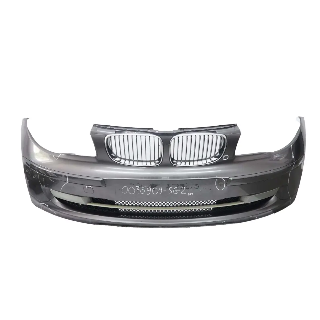Complete Front Bumper Trim Panel Sparkling Graphite - A22 to BMW E81 E87 LCI with Part number 0035909 BMW E81 E87 LCI Complete Front Bumper Trim Panel Sparkling Graphite - A22 - SKU 0035909-SG2 - Part number 0035909