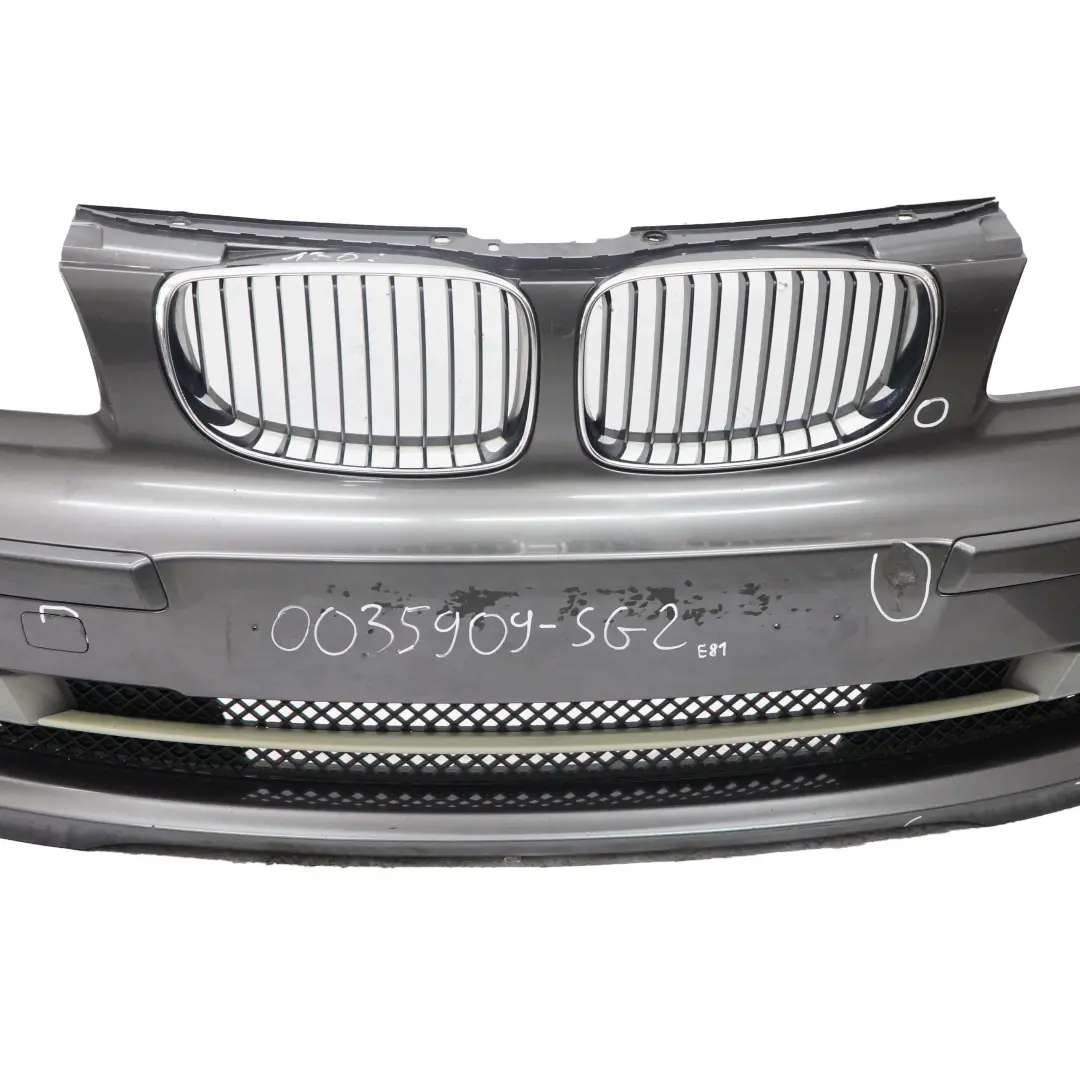 BMW E81 E87 LCI Complete Front Bumper Trim Panel Sparkling Graphite - A22 - SKU 0035909-SG2 - Part number 0035909