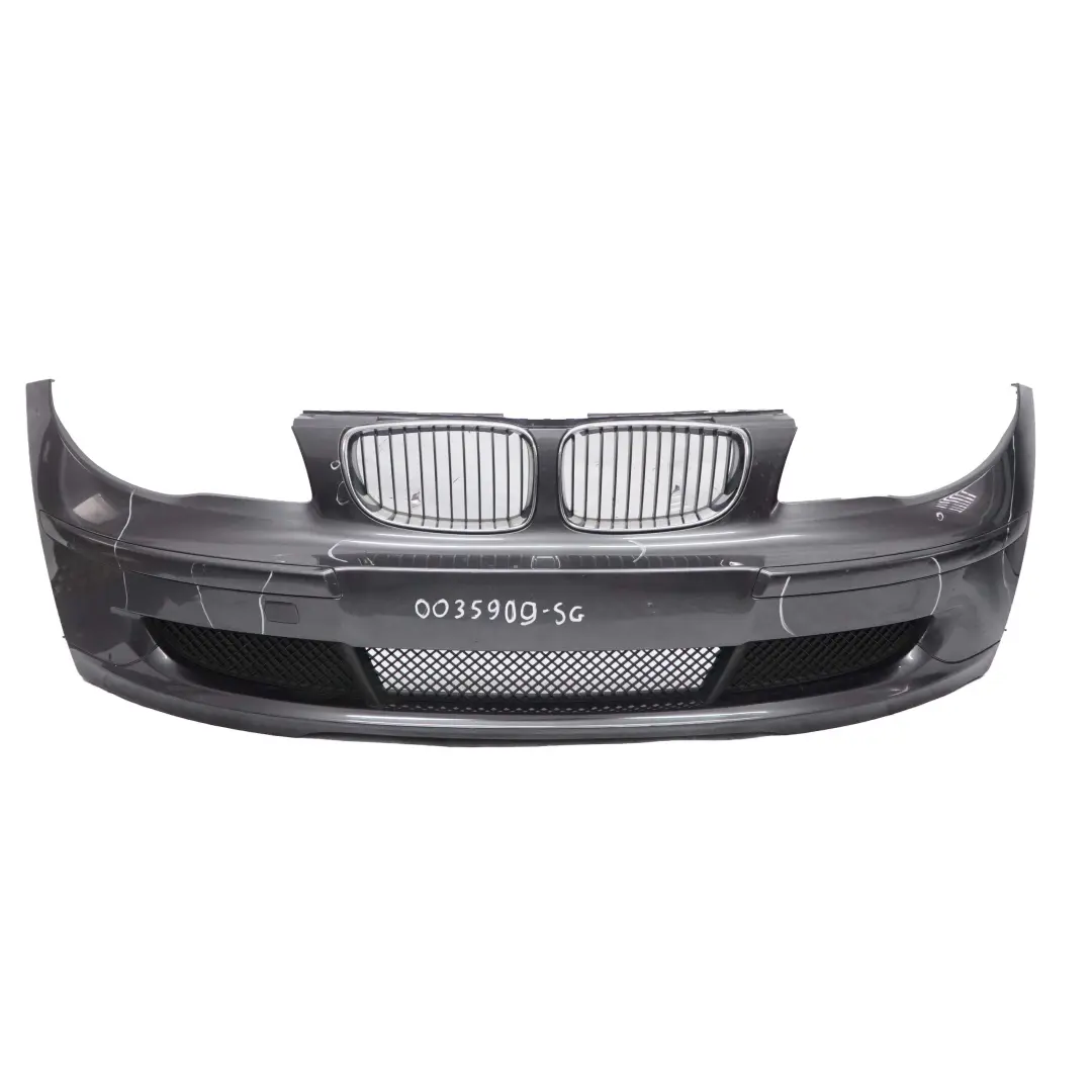 BMW 1 E81 E87 LCI Complete Front Bumper Trim Panel Sparkling Graphite - A22 - SKU 0035909-SG - Part number 0035909