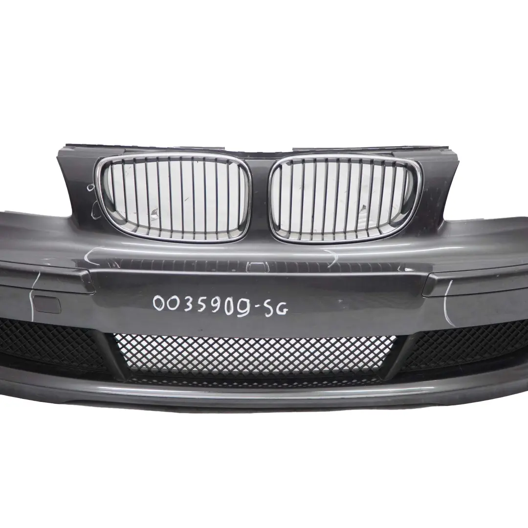 BMW 1 E81 E87 LCI Complete Front Bumper Trim Panel Sparkling Graphite - A22 - SKU 0035909-SG - Part number 0035909