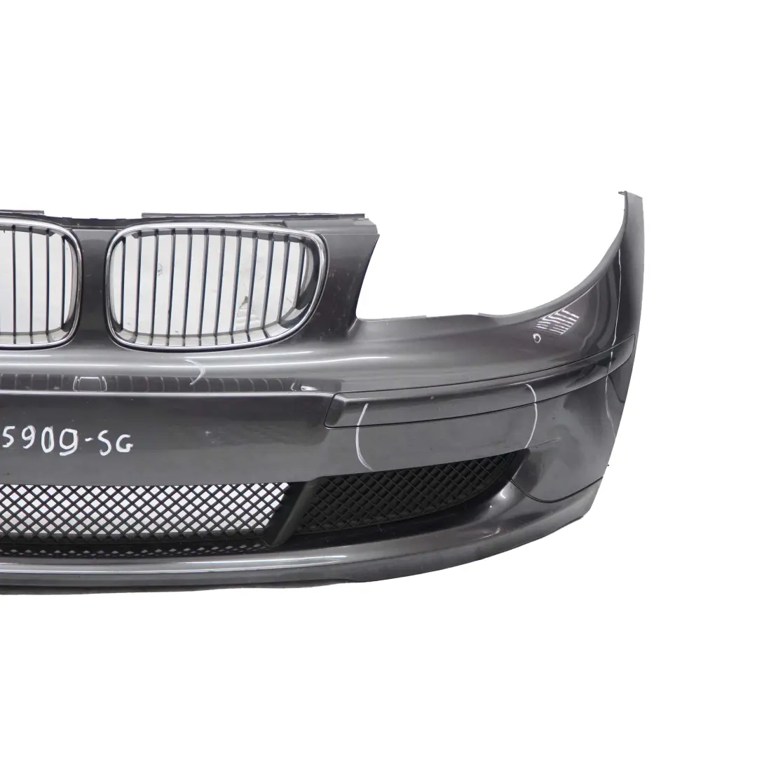 BMW 1 E81 E87 LCI Complete Front Bumper Trim Panel Sparkling Graphite - A22 - SKU 0035909-SG - Part number 0035909
