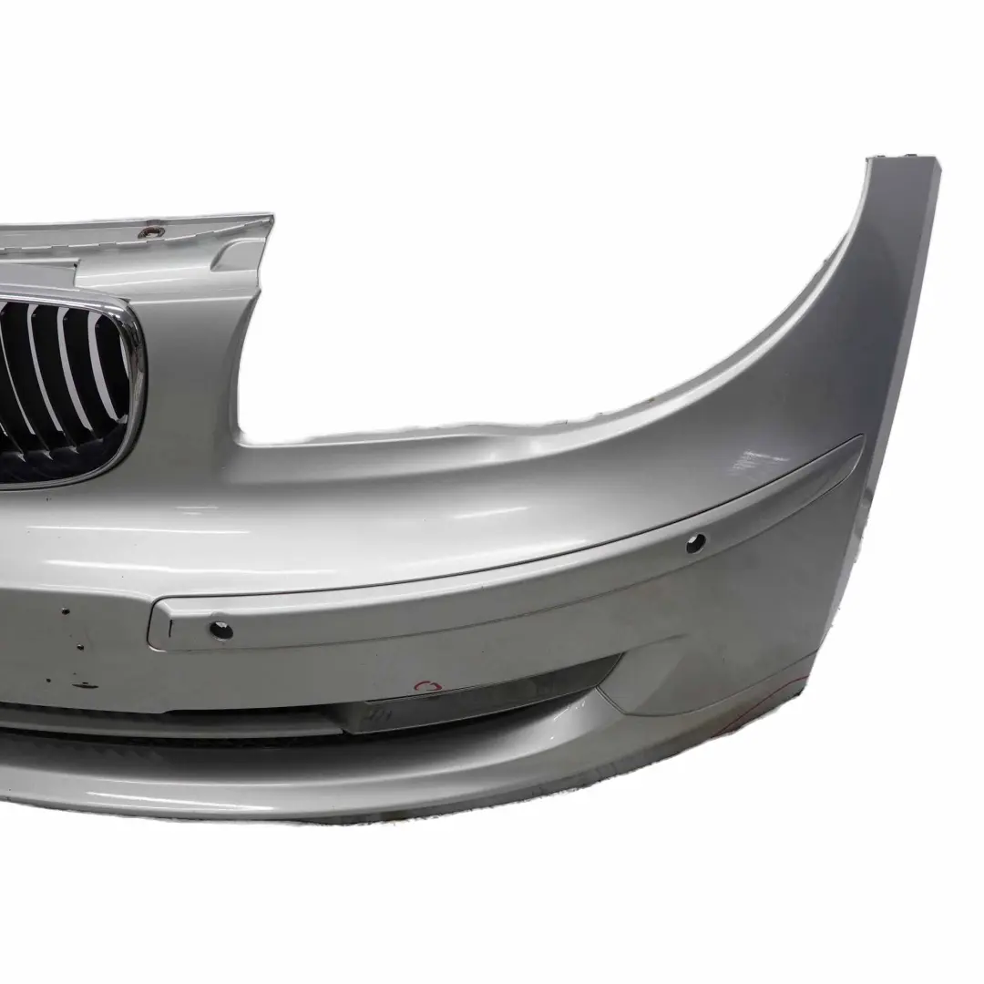 Complete Front Bumper PDC Trim Panel Silver Titansilber - 354 to BMW E81 E87 LCI with Part number 0035909 BMW E81 E87 LCI Complete Front Bumper PDC Trim Panel Silver Titansilber - 354 - SKU 0035909-TS3 - Part number 0035909